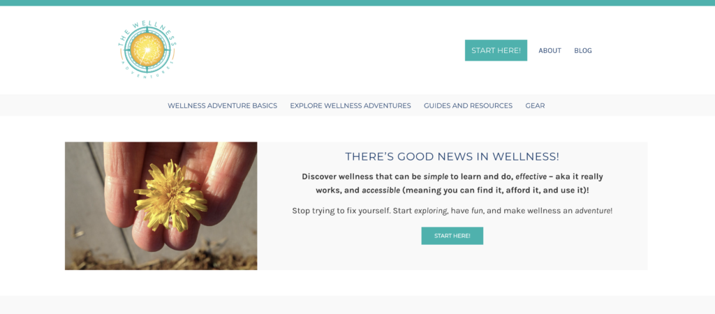 The Wellness Adventures website