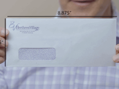 Custom window envelope with measurements